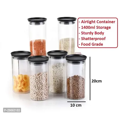 Machak Xcllent Containers Set for Kitchen Airtight Container Set, Unbreakable, Black-thumb2
