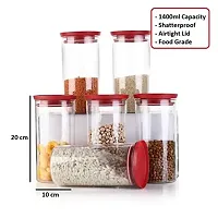 Machak Xcllent Container Set for Kitchen Airtight, Unbreakable, 1400 ml (10 Pieces) (Red)-thumb1