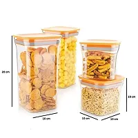 MACHAK Plastic Unbreakable Air Tight Food Storage Jar Kitchen Container Set (Orange, 20 Pieces)-thumb1