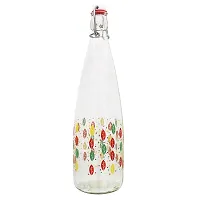 Machak Printed Glass Water Bottle With Cork For Home Decoration-thumb3