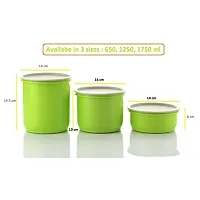 Machak Round Plastic Containers Set for Kitchen with Lid Airtight, Set of 6 (1250ml) (Chartreuse)-thumb1