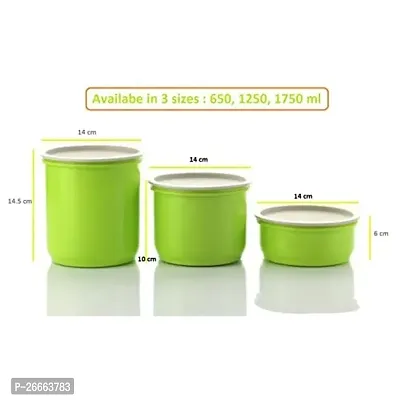 Machak Round Plastic Containers Set for Kitchen with Lid Airtight, Set of 6 (1250ml) (Chartreuse)-thumb2