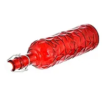 Machak Flower Crysta Glass Water Bottle For Kitchen, Home Decoration, 1 ltr (Pack of 1, Red)-thumb2