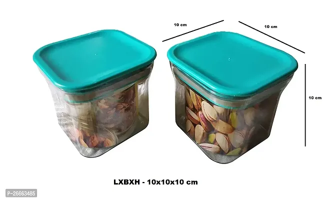 MACHAK Unbreakable Air Tight Food Storage Jar Kitchen Container Set | 600ml | Sky Blue | 4 Pc-thumb2