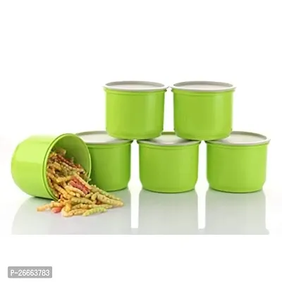 Machak Round Plastic Containers Set for Kitchen with Lid Airtight, Set of 6 (1250ml) (Chartreuse)-thumb0