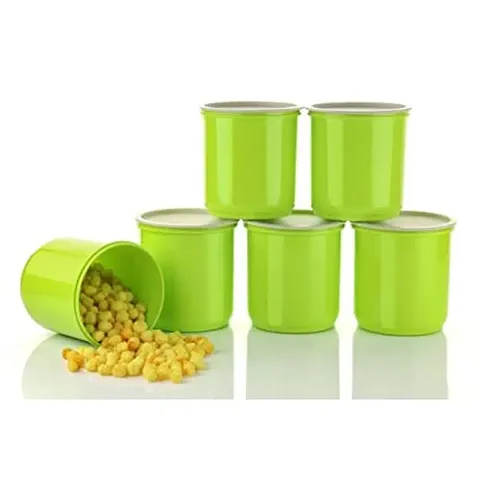 Machak Round Plastic Containers Set for Kitchen with Lid Airtight, Set of 6 (1750ml)