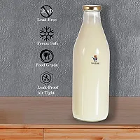 Slings Aqua Fridge Water Bottle Glass Bottle Milk bottle, 1 Litre, (Clear) (6)-thumb1