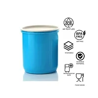 Machak Round Plastic Containers Set for Kitchen with Lid Airtight, Set of 6 (650ml) (Blue)-thumb3