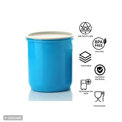 Machak Round Plastic Containers Set for Kitchen with Lid Airtight, Set of 6 (650ml) (Blue)-thumb4