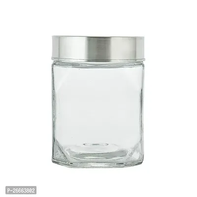 MACHAK Lumo Kitchen Storage Glass Containers With Steel Lid, 350 ml Clear-thumb4