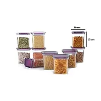 Machak Plastic Unbreakable Air Tight Food Storage Jar Kitchen Container Set (Purple, 20 Pc)-thumb1