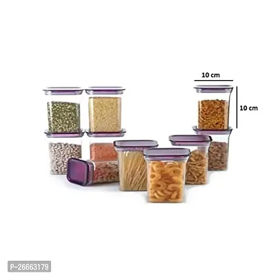 Machak Plastic Unbreakable Air Tight Food Storage Jar Kitchen Container Set (Purple, 20 Pc)-thumb2