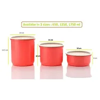 Machak Round Plastic Containers Set for Kitchen with Lid Airtight, Set of 6 (1250ml) (Pink)-thumb1