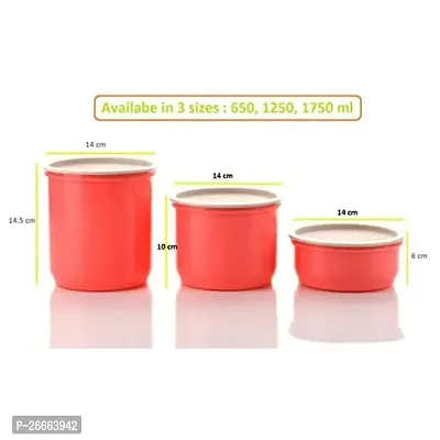 Machak Round Plastic Containers Set for Kitchen with Lid Airtight, Set of 6 (1250ml) (Pink)-thumb2