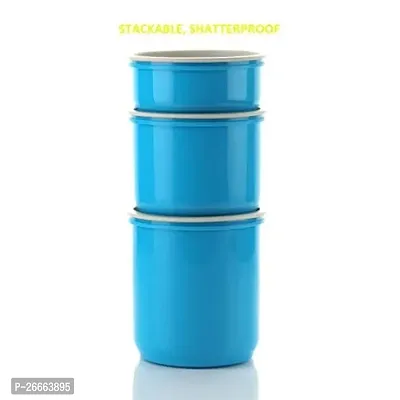 Machak Round Plastic Containers Set for Kitchen with Lid Airtight, Set of 6 (1250ml) (Blue)-thumb3