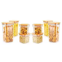 MACHAK Acrylic Square Air Tight Food Storage Jar Kitchen Container (Multicolour, 1100ml x 4, 600ml x 4, Green, 8), 8 Pcs Set-thumb3