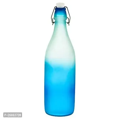 Machak Frosted Colorful Glass Water Bottles 1 litre, Mix Colors (3 Pieces)-thumb2