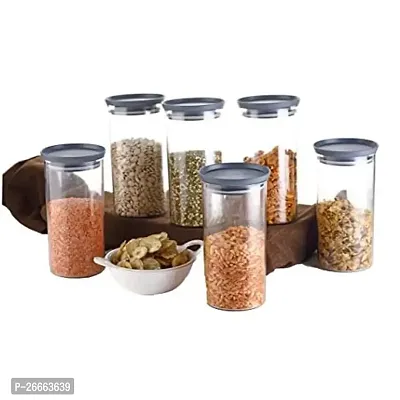 Machak Xcllent Container Set for Kitchen Airtight, Unbreakable, 1400ml (6 Pieces) (Grey)