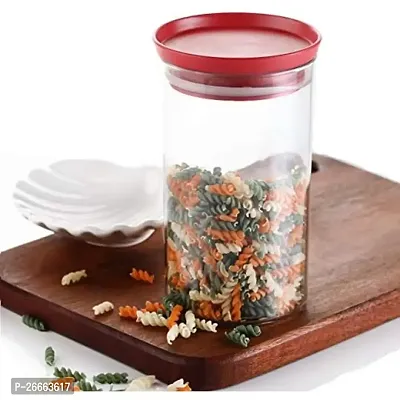 Machak Xcllent Container Set for Kitchen Airtight, Unbreakable, 1400ml (6 Pieces) (Red)-thumb3