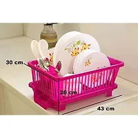 MACHAK Plastic Kitchen Combo - Kitchen Sink Organiser  3 in 1 Kitchen Sink Dish Rack Drainer + Kulfi Maker Candy Maker (Pink)-thumb2