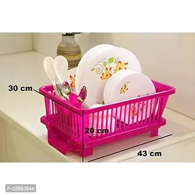 MACHAK Plastic Kitchen Combo - Kitchen Sink Organiser  3 in 1 Kitchen Sink Dish Rack Drainer + Kulfi Maker Candy Maker (Pink)-thumb3