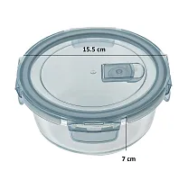 MACHAK Borosilicate Mircowave Safe Round Glass Food Storage Container With Air-Vent Lid, 630ml-thumb1