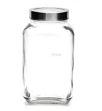 MACHAK Cubikal Big Kitchen Containers For Storage Glass Jar Set with Steel Cap, 3kg, Clear (1 Pc)-thumb4