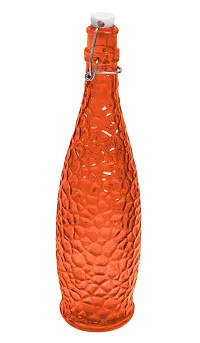 MACHAK Crick Glass Water Bottle For Fridge 1 ltr (Orange, 1)-thumb1