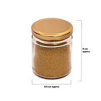 Machak Round Glass Jar Kitchen Storage Container With Metal Cap, 350ml, Clear (Set of 10)-thumb1