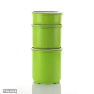 Machak Round Plastic Containers Set for Kitchen with Lid Airtight, Set of 6 (650ml) (Chartreuse)-thumb3