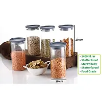 Machak Xcllent Container Set for Kitchen Airtight, Unbreakable, 1400ml (6 Pieces) (Grey)-thumb1