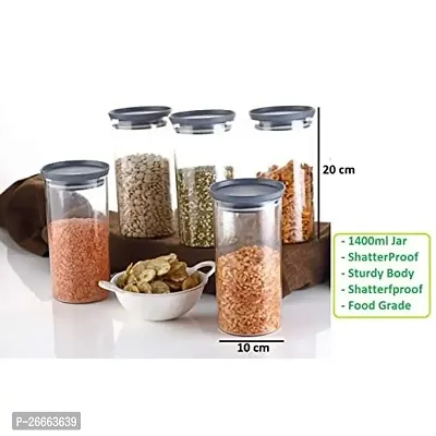 Machak Xcllent Container Set for Kitchen Airtight, Unbreakable, 1400ml (6 Pieces) (Grey)-thumb2