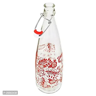 Machak Printed Glass Water Bottle With Cork For Home Decoration-thumb3