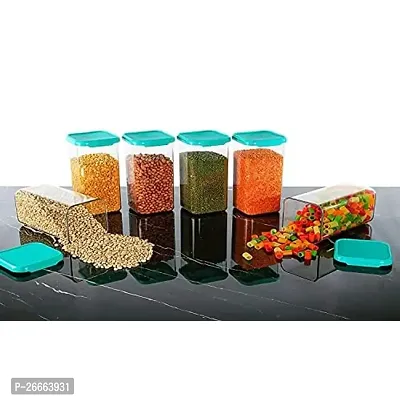 Machak Plastic Square Containers For Kitchen Storage | Air Tight Container (Turquoise Blue, Set of 12)-thumb3