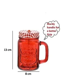 MACHAK Mason Glass Jar Mug with Handle 500ml - Multicolor-thumb2