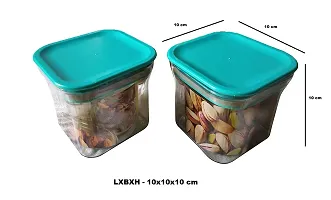 MACHAK Plastic Unbreakable Air Tight Food Storage Jar Kitchen Container Set (Blue, 4 Pc)-thumb1