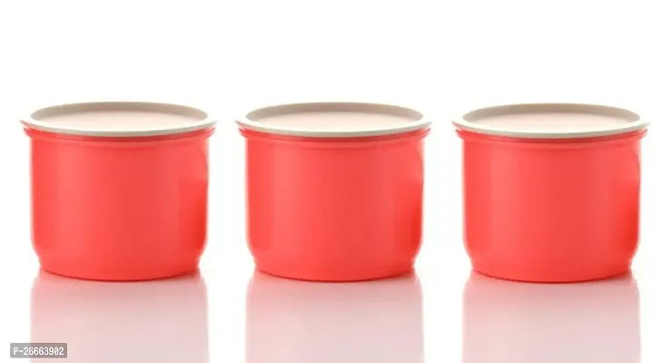 MACHAK Round Plastic Containers Set For Kitchen With Lid Airtight, Set of 3 (1250ml) (Pink)