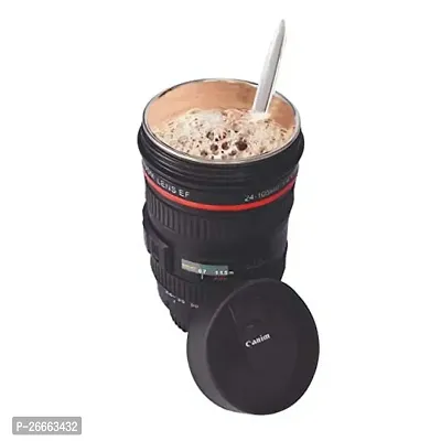 Machak Camera Lens Coffee Mug With 1 Lid, 350 ml, Black (1)-thumb3