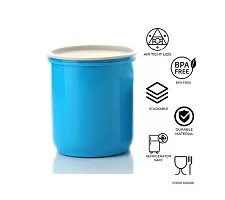 MACHAK Round Plastic Containers Set For Kitchen With Lid Airtight, Set of 3 (1250ml) (Blue)-thumb2