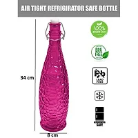 Machak Crick Glass Water Bottle For Fridge 1 ltr (Purple, Set of 4)-thumb2