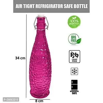 Machak Crick Glass Water Bottle For Fridge 1 ltr (Purple, Set of 4)-thumb3