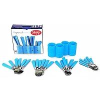 Slings Jony Imperial Premium Stainless Steel Cutlery Set With Stand 24 Pcs, Blue-thumb3