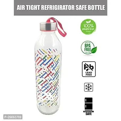 MACHAK Sticks Glass Water Bottle For Fridge With Steel Screw Cap, 800ml-thumb2