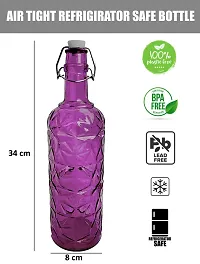 MACHAK Flower Crysta Glass Water Bottle For Kitchen 1 ltr, Assorted Color (Multi, 1)-thumb1