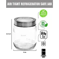 Machak Round Grip Glass Storage Containers  Jar for Kitchen with Steel Lid, 500ml (Set of 6)-thumb1