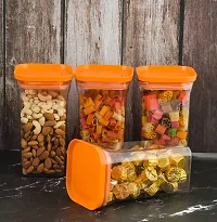 MACHAK Air Tight Containers Plastic Boxes For Storage Kitchen Container Set, 1100ml (Orange, 4 Pcs)-thumb1