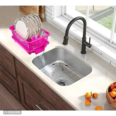 Machak Combo Kitchen Sink Organizer  3 in 1 Kitchen Rack Drainer  Washing Corner Tray-thumb2