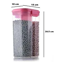 Machak 2 Section Food Containers for Kitchen, Storage Boxes, Storage Jars, Container Set, 2500ml, Clear (1)-thumb2