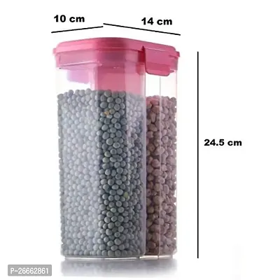 Machak 2 Section Food Containers for Kitchen, Storage Boxes, Storage Jars, Container Set, 2500ml, Clear (1)-thumb3