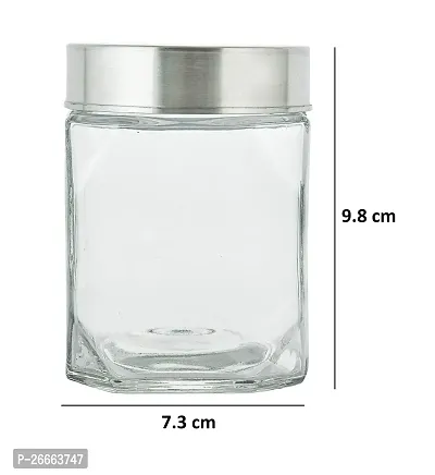 MACHAK Lumo Kitchen Storage Glass Containers With Steel Lid, 350 ml Clear-thumb3